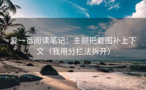 爱一番阅读笔记：主题把截图补上下文（我用分栏法拆开）