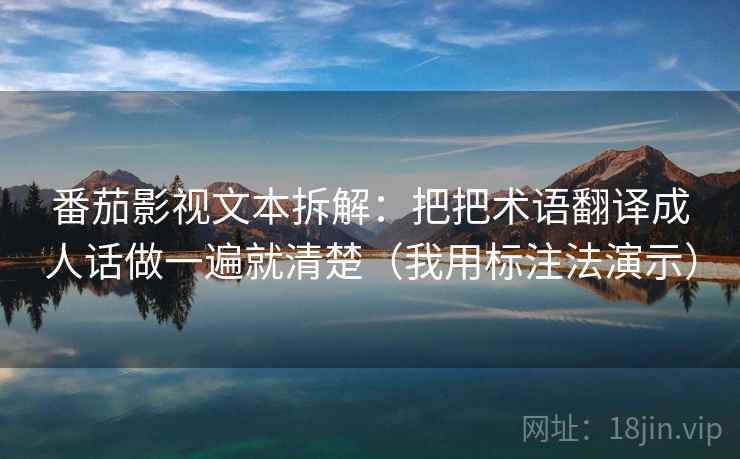 番茄影视文本拆解：把把术语翻译成人话做一遍就清楚（我用标注法演示）